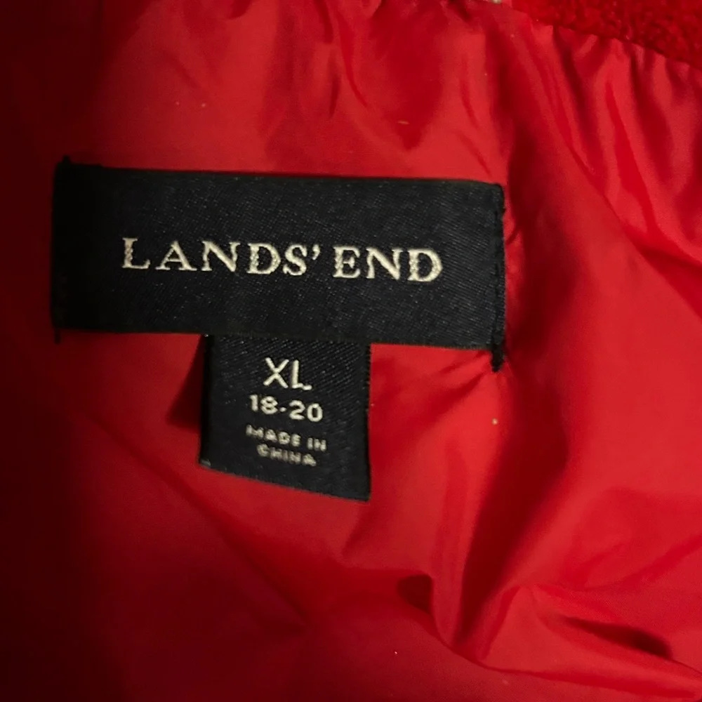 Lands' End Women’s Bold Red Snap/ Zip Winter Coat Size‎ XL
